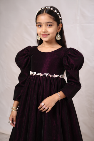 girl wearing a dark purple dress - Fashion Designer in Pune