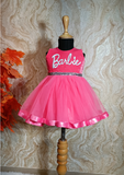 Young girl wearing a pink 'Barbie' dress - Fashion Designer in Pune