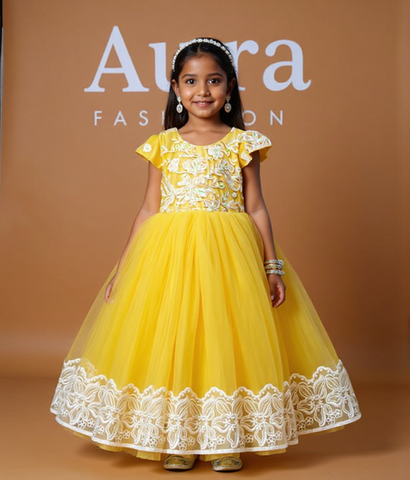 Yellow frok for girl - Fashion Designer in Pune