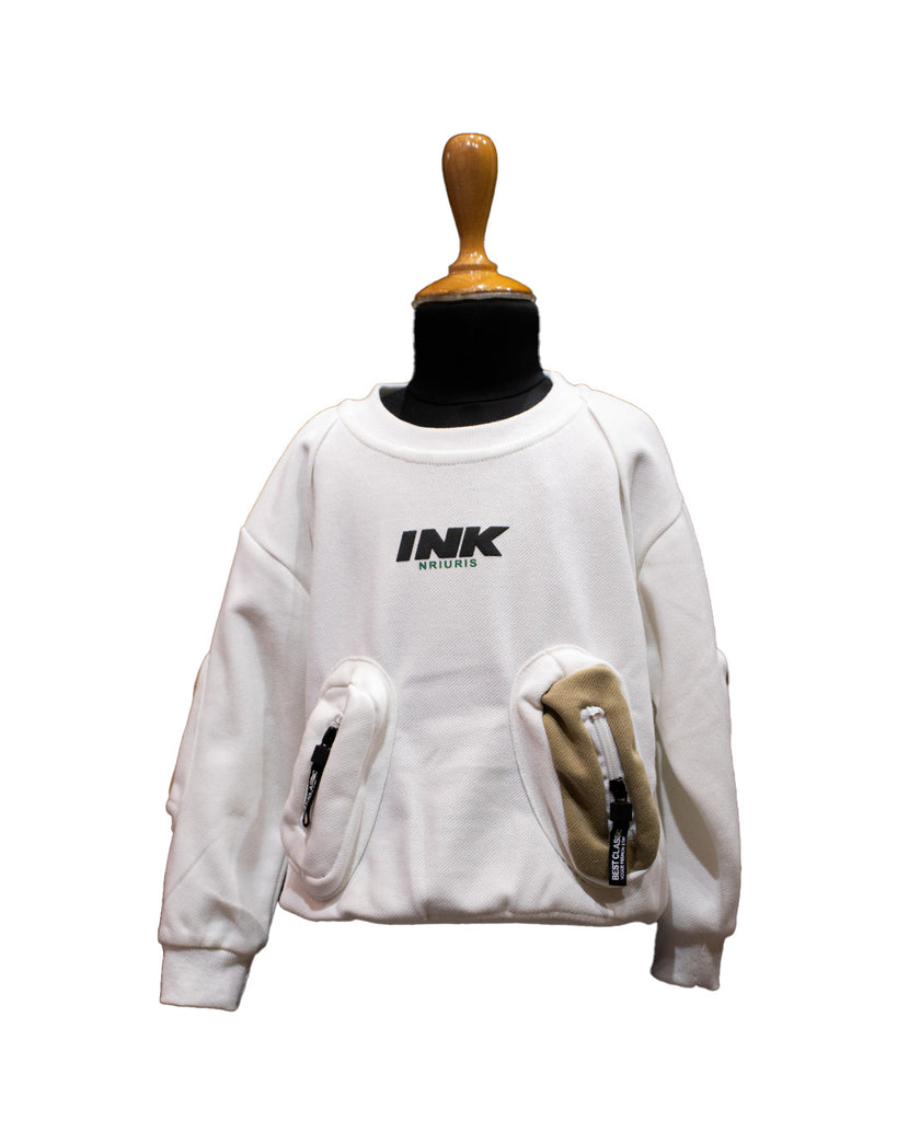 White sweatshirt with 'INK' branding on a mannequin - Fashion Designer in Pune