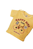 Yellow t-shirt with 'Happy Bike Club' graphic - Fashion Designer in Pune