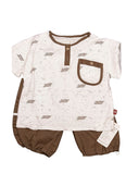 Baby outfit with white shirt and brown shorts - fashion designer in pune