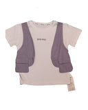 Children's outfit with a white shirt and purple overalls - Fashion Designer in Pune
