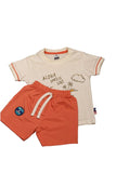 Children's t-shirt and shorts set with 'Aloha Smells Like' text on a white background - Fashion Designer in Pune