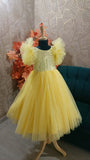 girl in a yellow dress with ruffled sleeves - Fashion Designer in Pune