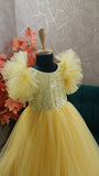 girl in a yellow dress with ruffled sleeves - Fashion Designer in Pune