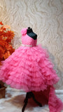 Pink ruffled dress for girl - Fashion designer in pune