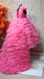 Pink ruffled dress for girl - Fashion designer in pune