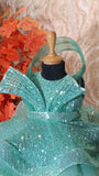 Turquoise sequin dress for girl - Fashion Designer in Pune